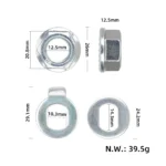 M14 hjulmutter med låsbricka - Kukirin A1 elscooter (14mm) - Bild 2