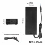 54.6V 2A Original laddare Kukirin G2 elscooter (48V DC 2.1mm) - Bild 2