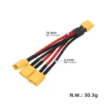 XT60 parallelladapter 1 hona till 3 hane 10 cm (14AWG) - Bild 2