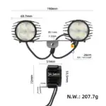 Dubbel Framlampa till Kukirin G2 Pro / G2 Max Elscooter - Bild 2